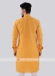 Mustard Yellow And Off White Kurta Set